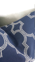 Load image into Gallery viewer, Navy Blue Moroccan Trellis Pillow Cover
