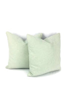 Load image into Gallery viewer, Mint and Ivory Basket Woven Linen/Cotton Pillow Cover
