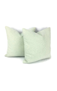 Mint and Ivory Basket Woven Linen/Cotton Pillow Cover