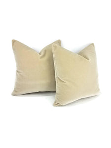 Pollack Sedan Plush in the color Parchment - Light Tan - Beige Velvet Pillow Cover