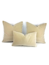 Load image into Gallery viewer, Pollack Sedan Plush in the color Parchment - Light Tan - Beige Velvet Pillow Cover
