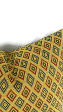 Load image into Gallery viewer, Gold with Blue and Red Diamond Pattern Pillow Cover
