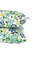 Load image into Gallery viewer, Blue and Green Floral Print Cotton Pillow Cover
