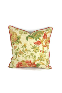 Gramercy Cassis Floral in Rust, Ivory, and Green Pillow Cover