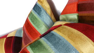 Kravet Couture Rainbow Stripe Velvet Pillow Cover