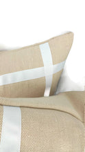 Load image into Gallery viewer, Light Dusty Peach Heavy Linen with Ribbon Embellishment Pillow Cover
