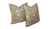 Load image into Gallery viewer, Golden Tan Damask Raised Chenille Pillow Cover
