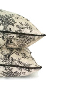 Load image into Gallery viewer, Off white and Dark Brown Toile Pillow Cover
