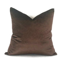 Load image into Gallery viewer, Chocolate Brown Silky Velvet Pillow Cover
