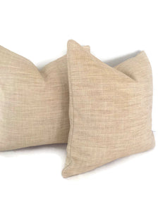 Natural Tan Cotton Pillow Cover