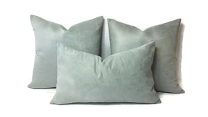 Light Mint Faux Suede Pillow Cover