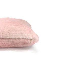 Light Baby Pink Shiny Faux Fur Pillow Cover