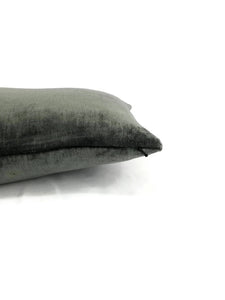 11" x 20" Smokey Gray Solid Chenille Lumbar Pillow Cover