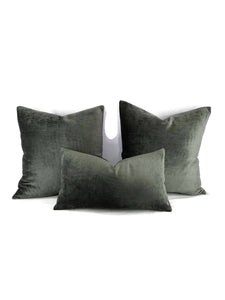 11" x 20" Smokey Gray Solid Chenille Lumbar Pillow Cover