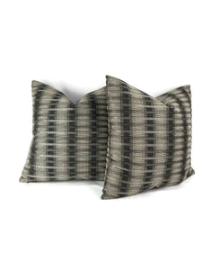 S. Harris Rocket Stripe in the colorway Platinum Pillow Cover