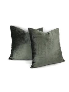 Smokey Gray Solid Chenille Pillow Cover