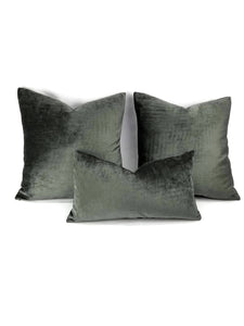 Smokey Gray Solid Chenille Pillow Cover