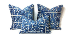 Load image into Gallery viewer, 12&quot; x 20&quot; Groundworks Cliffoney in Blue and White Lumbar Pillow Cover
