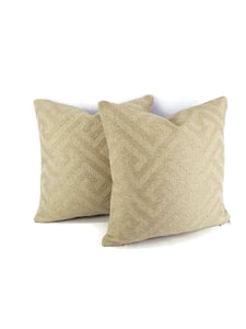 F. Schumacher L'Orient Fret in the color Greige Pillow Cover