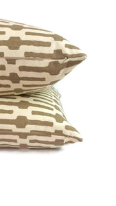 Annie Selke Links in Taupe and Cream Cotton Pillow Cover