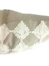 Load image into Gallery viewer, F. Schumacher is Rosette Embroidery Linen Pillow Cover
