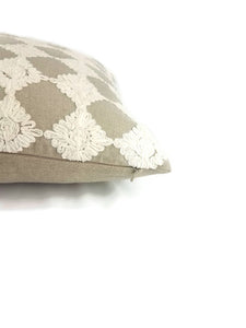 F. Schumacher is Rosette Embroidery Linen Pillow Cover