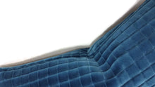 Load image into Gallery viewer, Blue Velvet Squares Lumbar Pillow Cover - 10&quot; x 20&quot;
