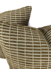 Load image into Gallery viewer, Chella Textiles Click Track in the color Ash and Bark Pillow Cover
