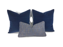 Load image into Gallery viewer, Kravet Royal Blue Velvet Pillow Cover - Ready to Ship
