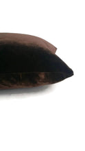 Load image into Gallery viewer, 14&quot; x 20&quot; Chocolate Brown Silky Velvet Lumbar Pillow Cover
