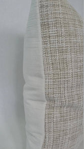 Lee Jofa White/grayish tan stripe chenille pillow cover