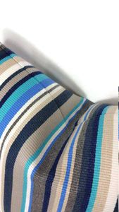 JF Fabrics Cedar - Blue Teal Gray White Stripe Acrylic Pillow Cover