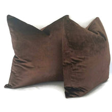 Load image into Gallery viewer, Chocolate Brown Silky Velvet Pillow Cover
