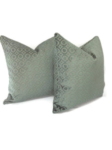 Schumacher Deco Velvet in the color Blue Haze Pillow Cover