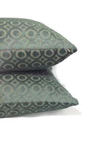 Set of 2: Schumacher Deco Velvet in the color Blue Haze Pillow Cover