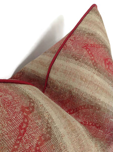 Mulberry Home Misty Paisley in Red and Oli Pillow Cover