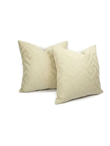 F. Schumacher L'Orient Fret in the color Ecru Pillow Cover