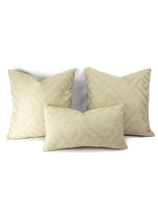 F. Schumacher L'Orient Fret in the color Ecru Pillow Cover