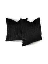 Load image into Gallery viewer, Silky Black Velvet Small Squares Pattern Infused Pillow Cover
