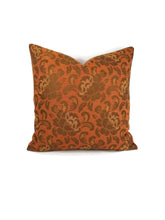 Load image into Gallery viewer, Set of 2: Rust with Brown Floral Pattern Vintage Pillow Covers
