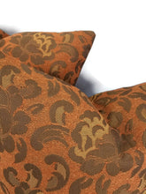 Load image into Gallery viewer, Rust with Brown Floral Pattern Vintage Pillow Cover
