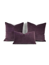 Load image into Gallery viewer, 12&quot; x 20&quot; Dark Purple Velvet Pillow Lumbar Cover
