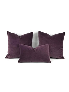 12" x 20" Dark Purple Velvet Pillow Lumbar Cover