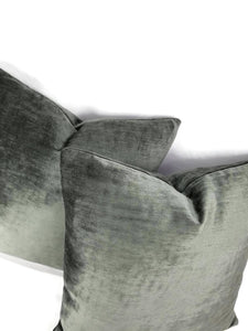 Smokey Gray Solid Chenille Pillow Cover