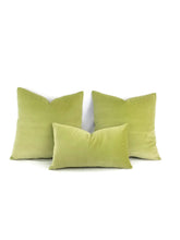 Load image into Gallery viewer, 11.5&quot; x 20&quot; Kravet Versailles Velvet Apple Green Lumbar Pillow Cover
