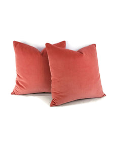 Kravet Versailles Velvet Coral Pink Pillow Cover