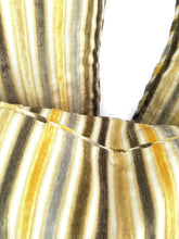 Load image into Gallery viewer, 14&quot;x 20&quot; Gold, Yellow, Tan, Gray, Cream, and Brown Cut Velvet Striped Lumbar Pillow Cover with Self-Welt
