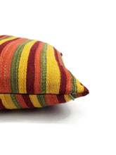 Load image into Gallery viewer, Red, Yellow, Green Woven Striped Pillow Cover - 20&quot; x 20&quot;
