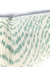 Load image into Gallery viewer, Off white with Aqua Wave Pattern Pillow Cover
