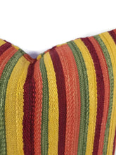 Load image into Gallery viewer, Red, Yellow, Green Woven Striped Pillow Cover - 20&quot; x 20&quot;
